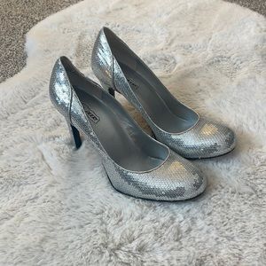 Oh Deer! Silver Sequin Heels